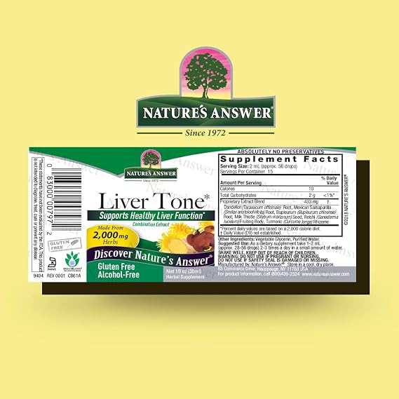 Nature's Answer Alcohol-Free Liver Tone, 1-Fluid Ounce