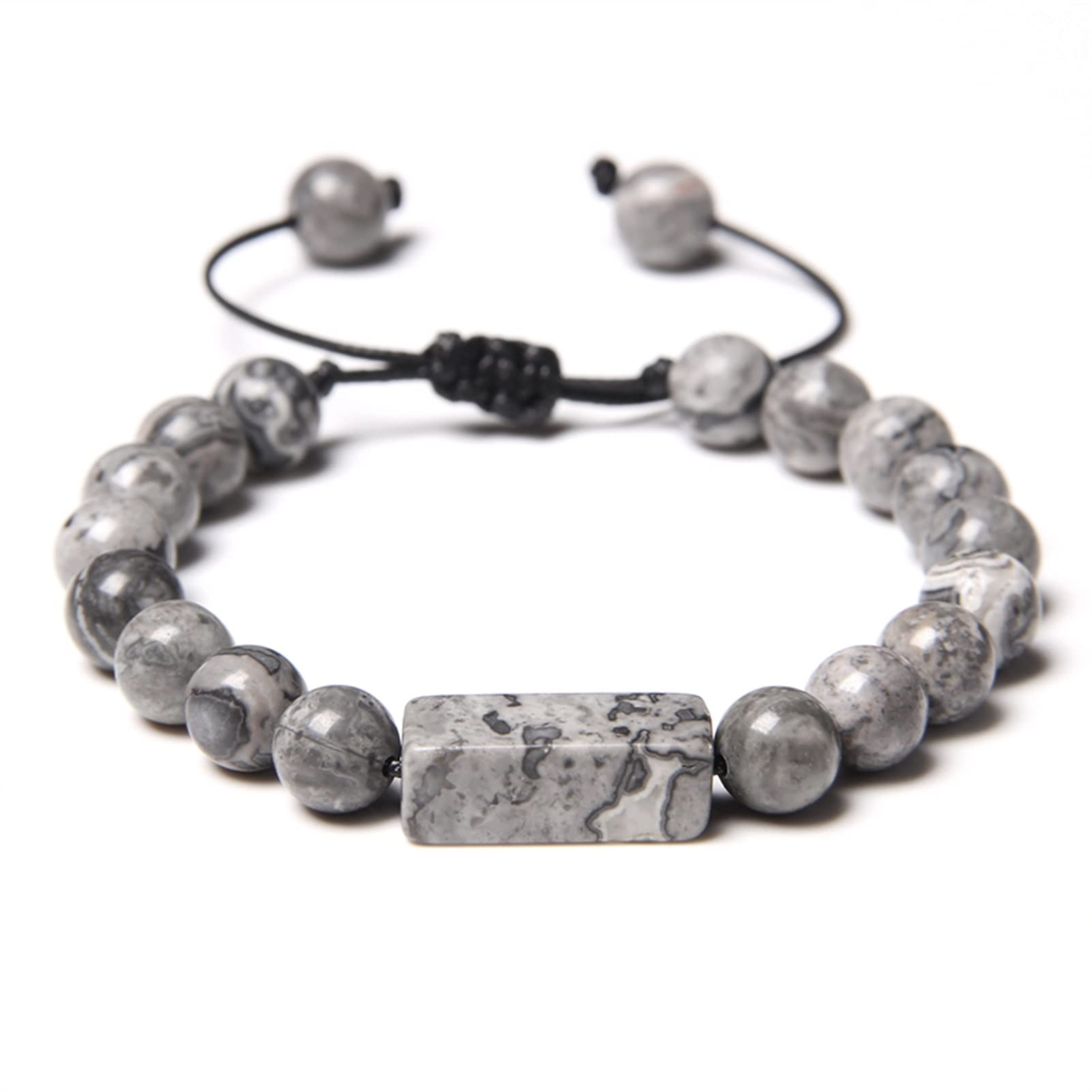 Naturstein-Armband, handgefertigt, geflochtene Armbänder, Herren, natürliches Lapislazuli-Stein, Perlenarmband für Frauen, Minimalismus, Verstellbarer gewebter Seil-Schmuck, Armband-Schmuck