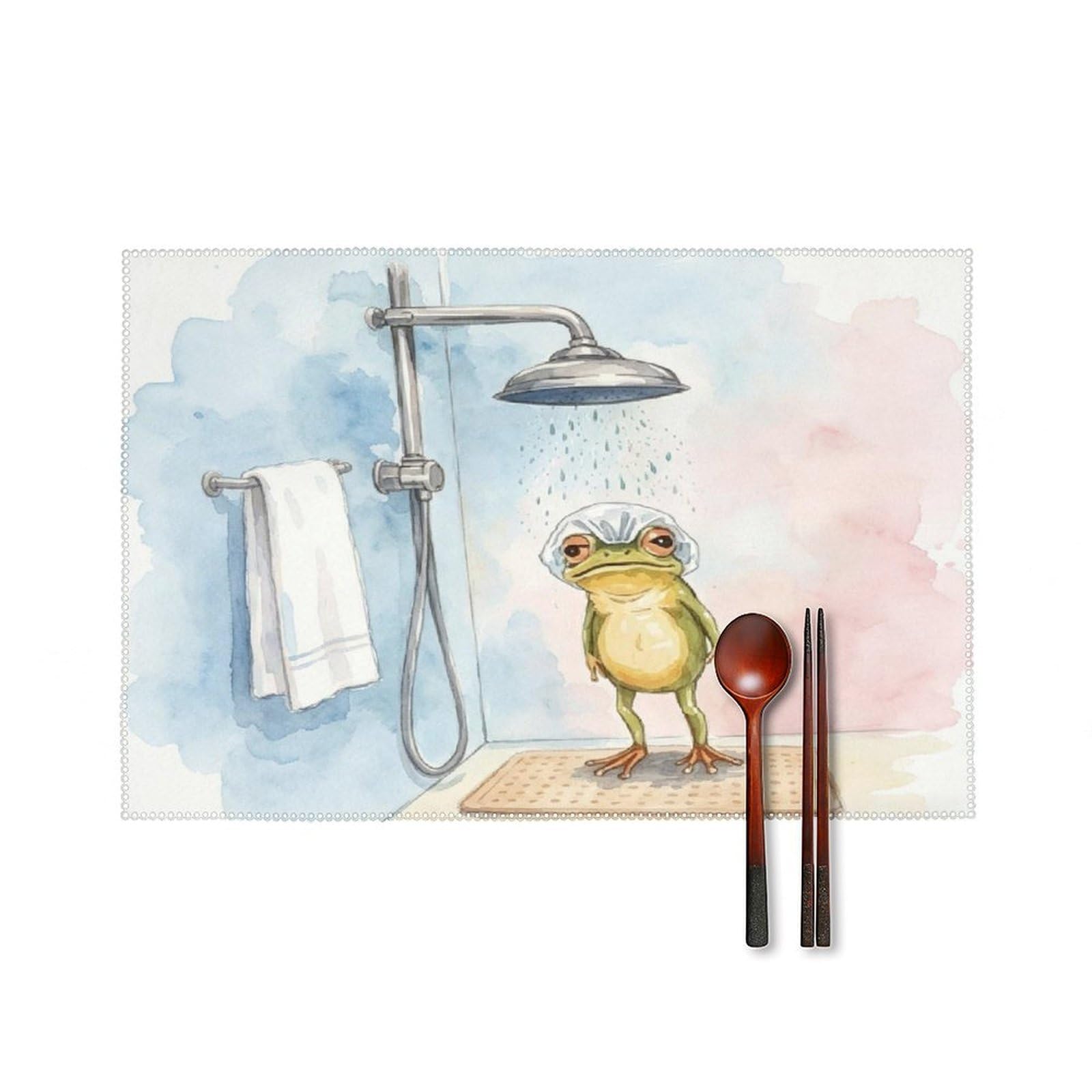 Fekiloot Style Funny Frog Placemats Set Of 6,Table Mat