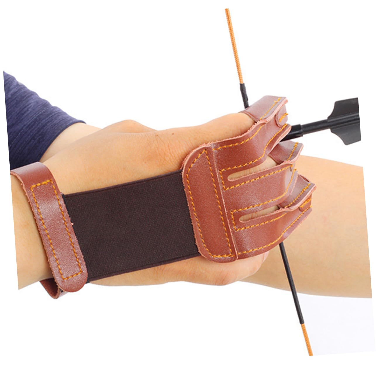 LIOOBO Glove 3 Fingers Protection Hunting Glove Soft Material Comfortable Fit for Archers Random