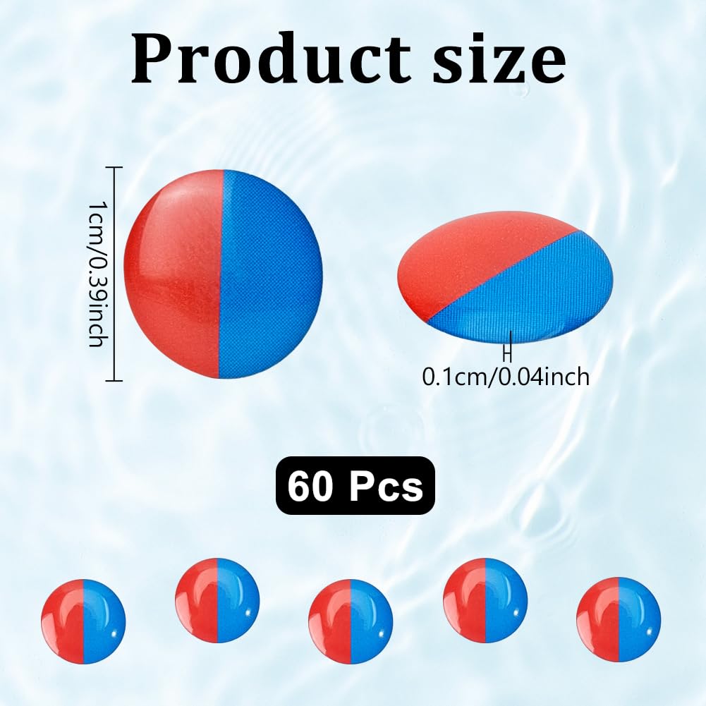 NBEADS 60 pz Adesivi per Acqua Calda e Fredda, Etichette Autoadesive per Acqua Calda e Fredda in PVC per Rubinetti, per Bagno e Cucina, 10mm di Diametro