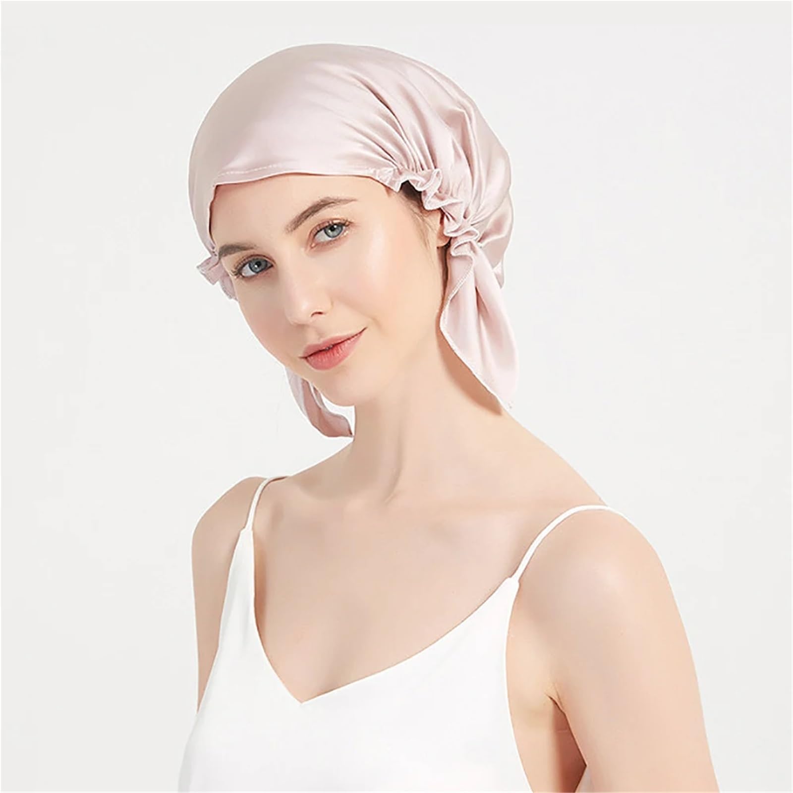 Gorro Seda Dormir Gorro de seda for dormir for mujer, sombreros noche, diadema ajustable estilo brote triangular