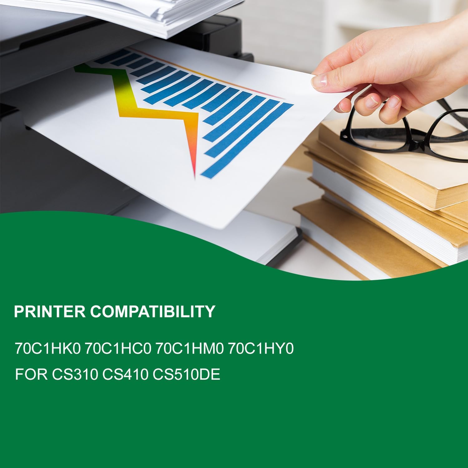 CS310 Black Cyan Magenta Yellow Toner Cartridge Replacement for Lexmark 70C1HK0 70C1HC0 70C1HM0 70C1HY0 for CS310dn CS310n CS410n CS410dn CS410dtn CS510de CS510dte Printer