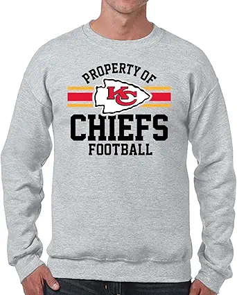 Team Fan Apparel NFL Adult Property of Crewneck Fleece Sweatshirt - Men & Women - Stay Warm & Represent Your Team in Style