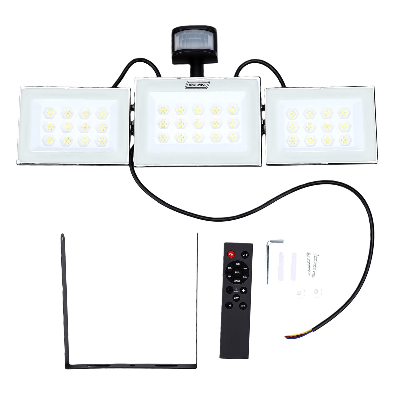 Fafeicy Światło Przeciwpowodziowe LED o Mocy 150 W 13500 Lm 3 Głowice