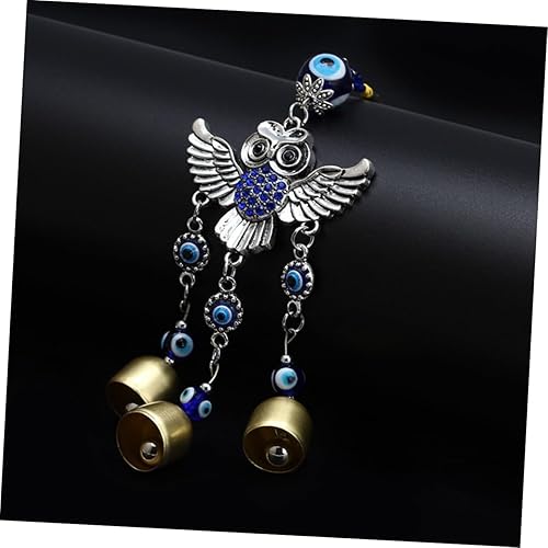 Miniatura 4 de DOITOOL 1 colgante de búho azul para el hogar, buena suerte, adorno colgante de ojo malvado búho decoraciones para salas de casa mal de ojo colgante