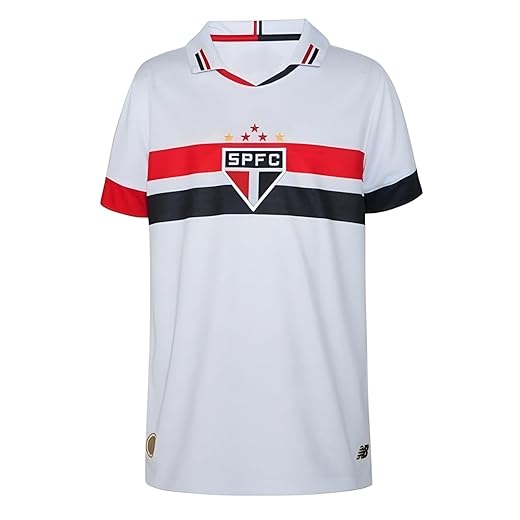 Camisa uniforme São Paulo FC,Branco com Listras Vermelhas e Pretas, bordado,tamanho GG