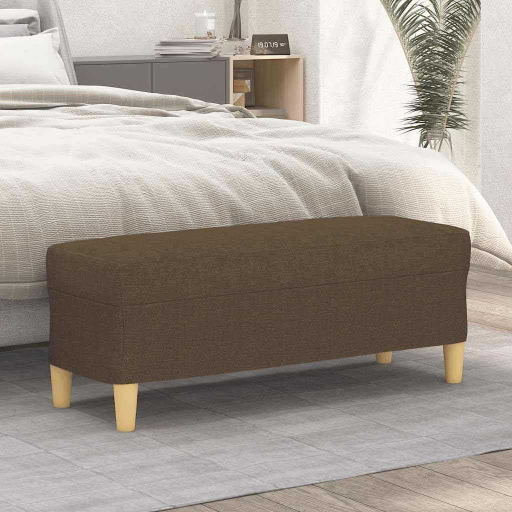 Panca marrone in tessuto, 100 x 35 x 41 cm, imbottita, con vano portaoggetti e patta per corridoio, corridoio, camera da letto, soggiorno, come scarpiera e ripiano, salvaspazio e versatile
