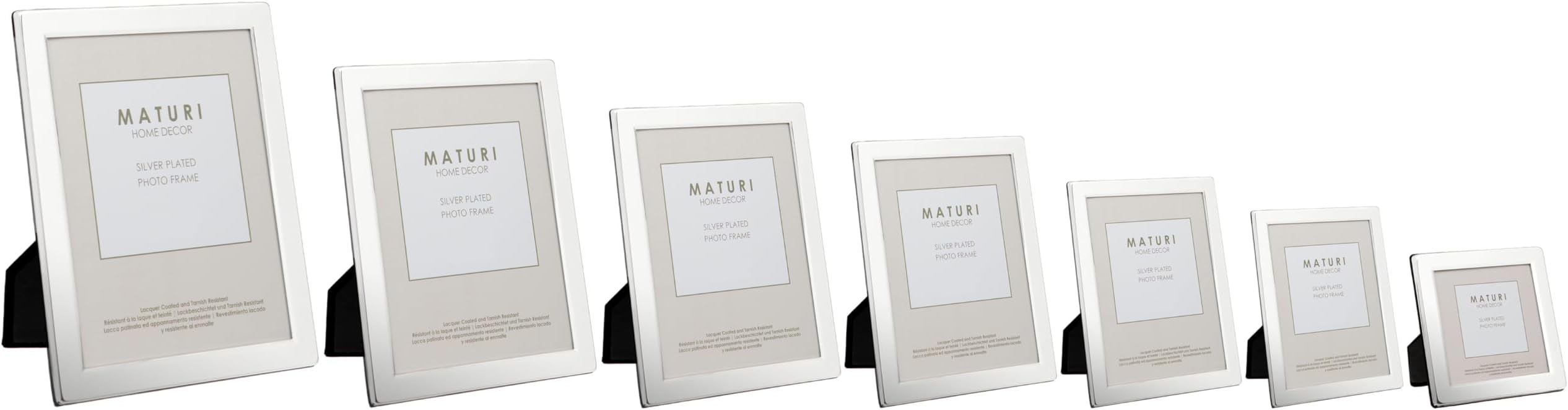 Maturi Silver Plated Photo Frame - Flat Edge Finish 4 x 4-inch (10 x 10cm)