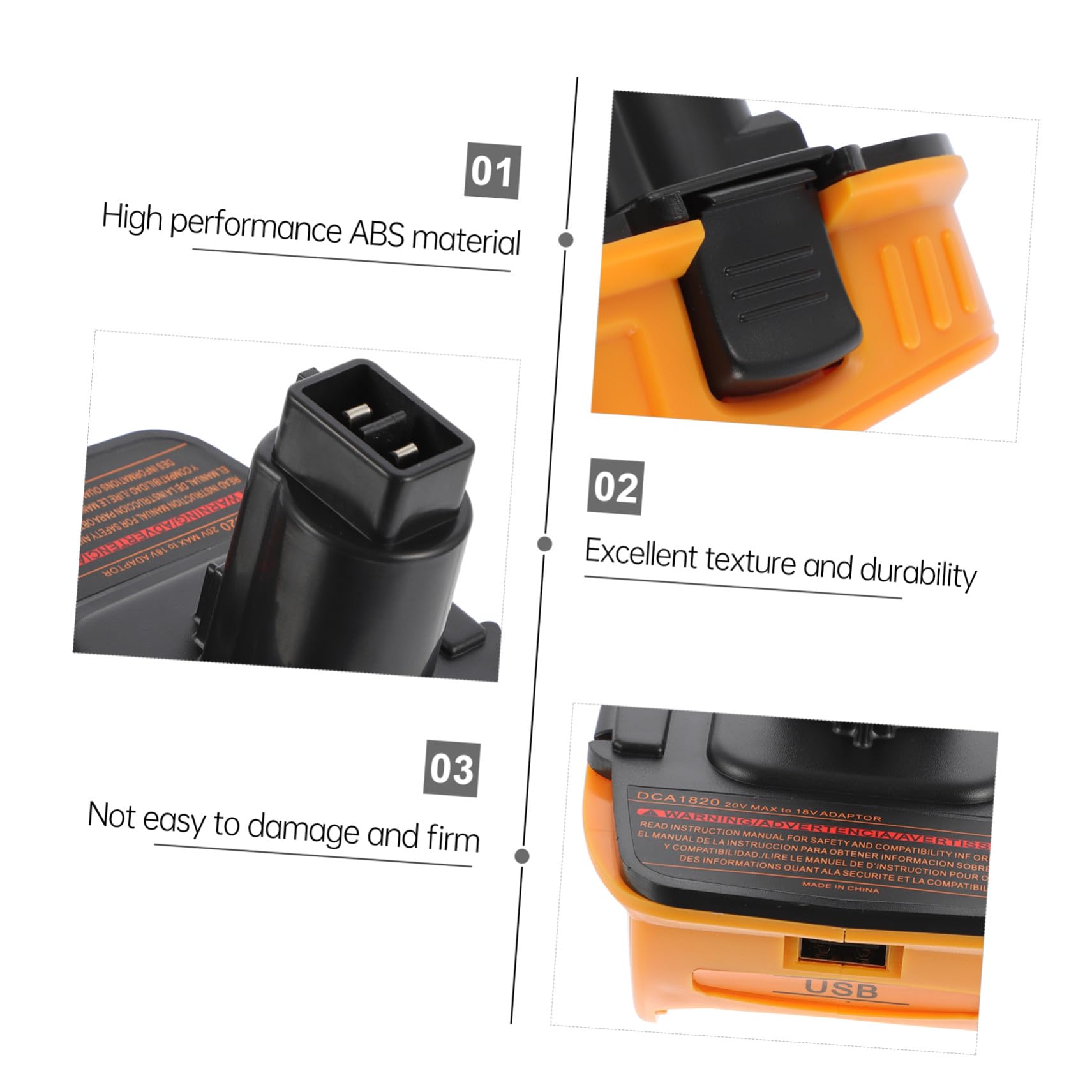 Convertidor de Batería 18v/20v a 18v Abs, 2 Juegos | Adaptador de Iones de Litio, Conector de Alimentación, Corriente Nominal 3a y Respuesta de Emergencia