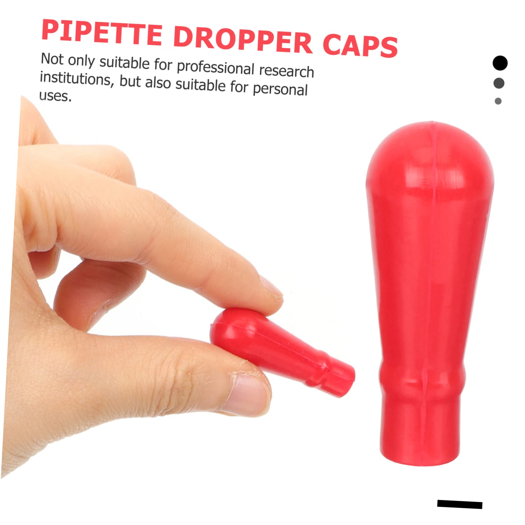 GLEAVI 200piezas Tapas De Repuesto Para Gotero De Vidrio De Tapas De Goma Para Transferencia De Líquidos Accesorios Para Pipetas Diseño Práctico