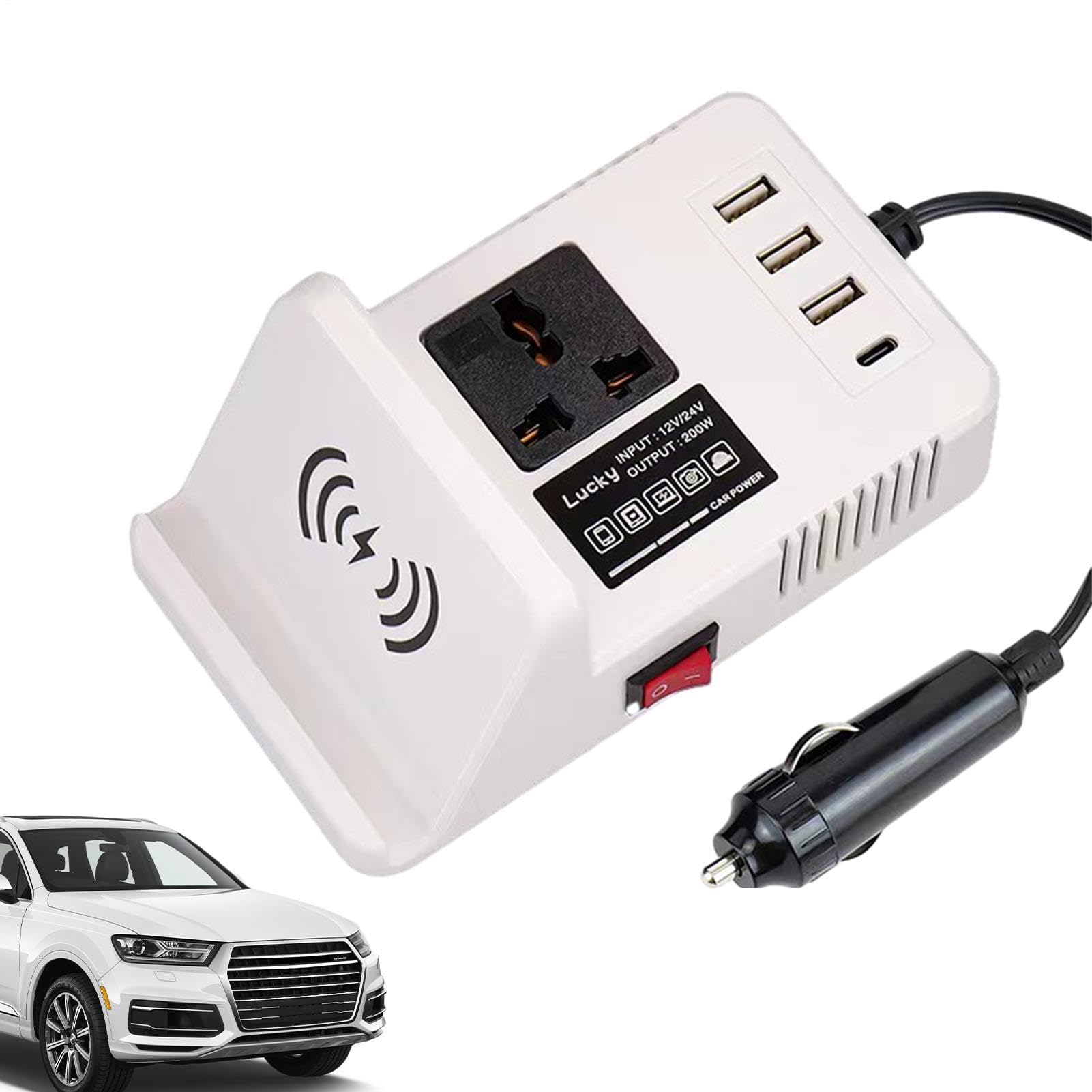 Inversor de automóvil para carga de computadora portátil en viajes y rutas largas 8