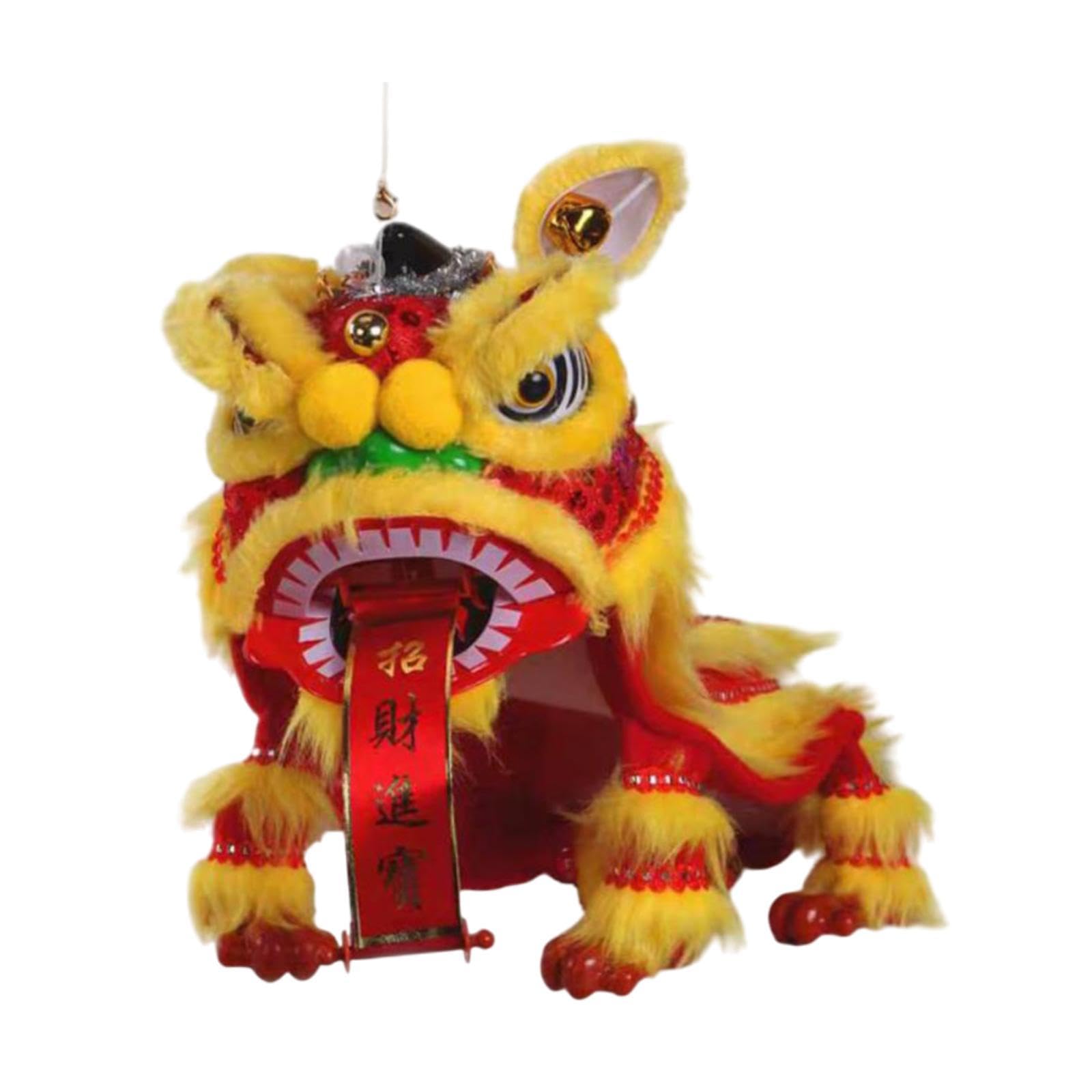 Almencla Marionetten Löwenfigur Handpuppe für Chinesisches Neujahr Tanzspielzeug aus Plüsch mit Schnur Kunstvolle Souvenirpuppen für Dekor Und Freude für