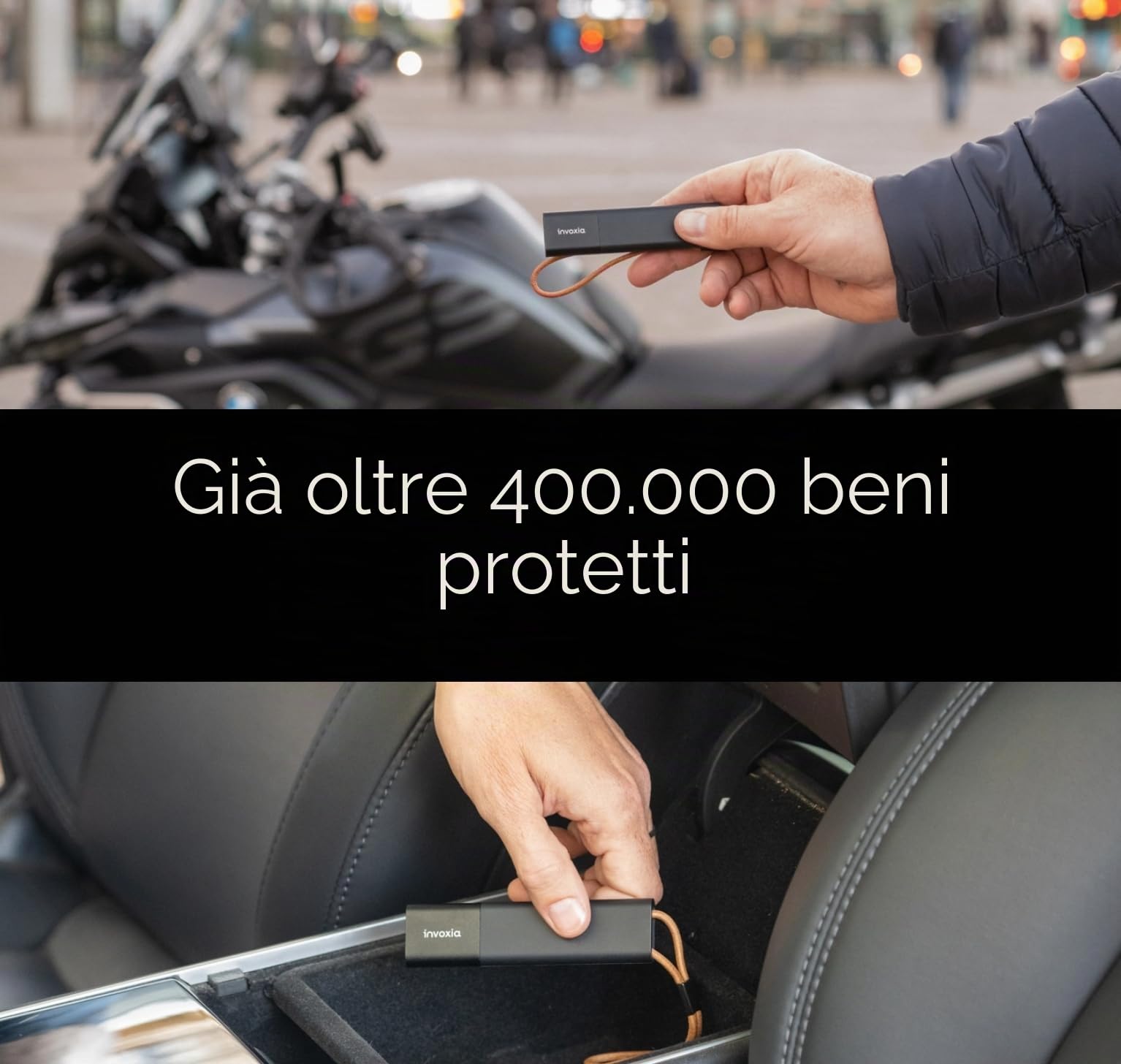 Invoxia Localizzatore GPS Pro - Posizione in tempo reale - Abbonamento di 1 anno incluso - per auto, moto, bambini - Avvisi di movimento e inclinazione - Rete 4G LTE-M