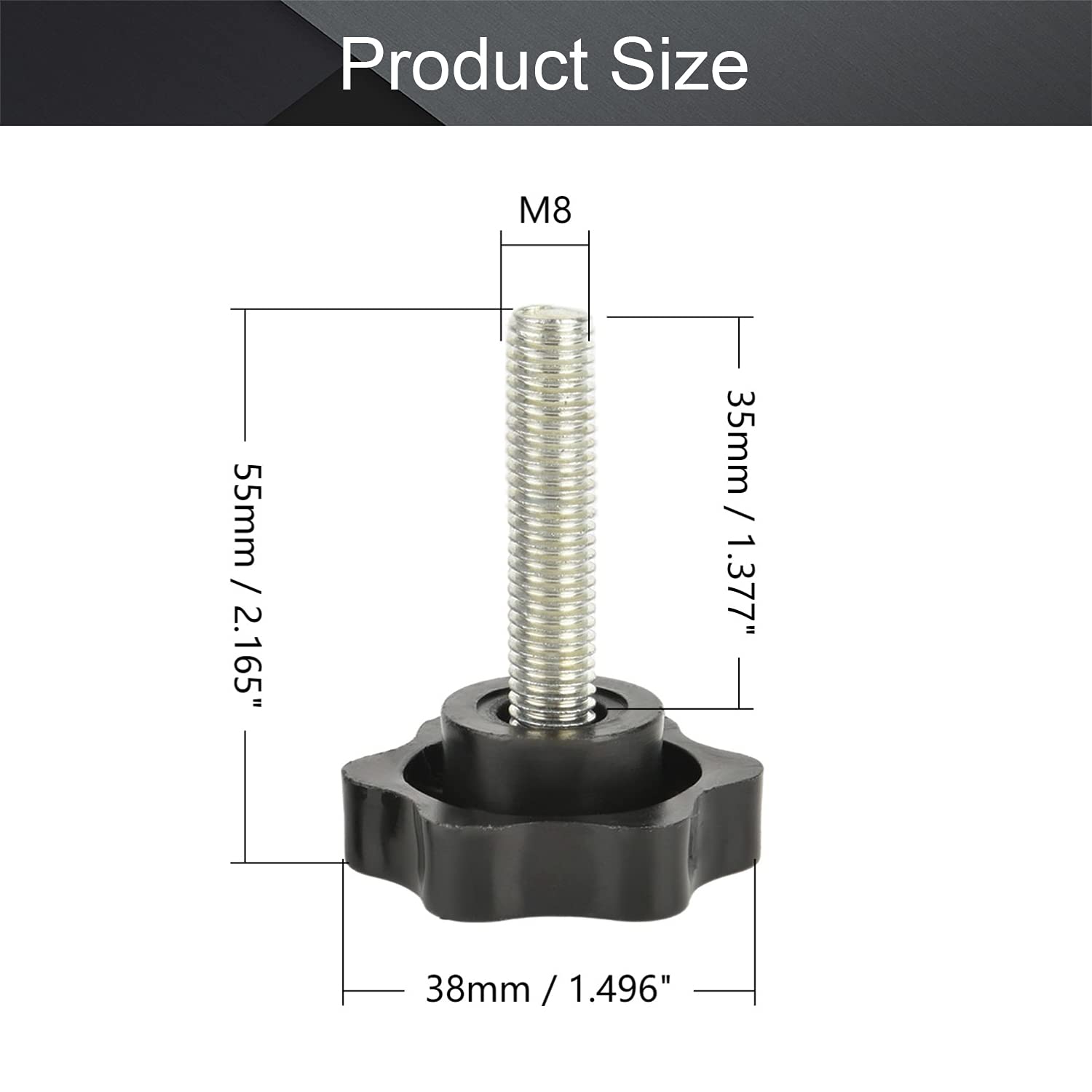 6 Viti Di Serraggio M8 Con Manopola A Stella - Per Portabagagli Auto E Attrezzature - Foto 10