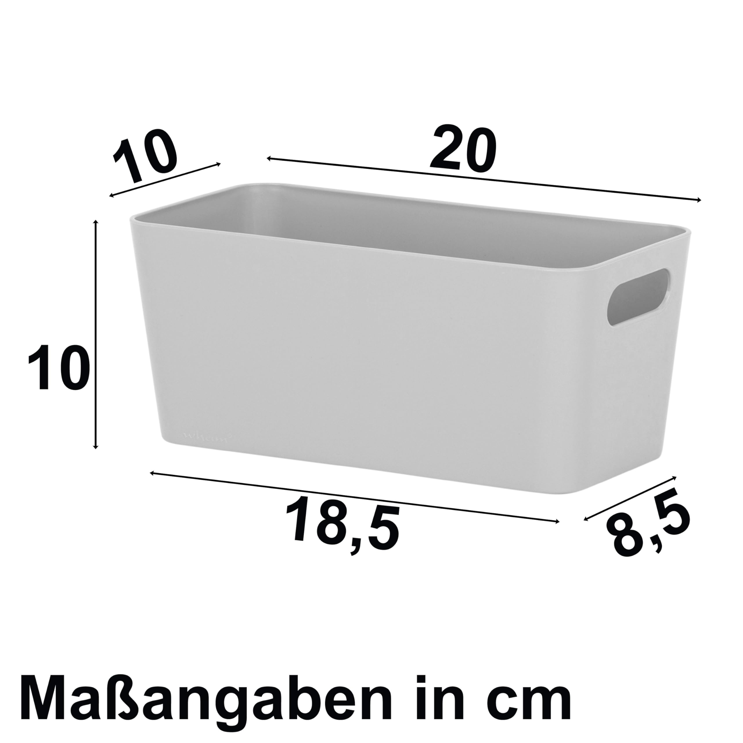 12 cajas organizadoras 10cm alto gris 20x10x10cm 1,4L Cesta organizadora