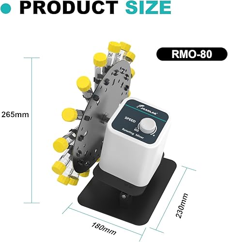 Miniatura 6 de JOANLAB Mezclador giratorio de laboratorio digital mezclador de tubo mezclador para 1.5/2/5/10/15/1.7 fl oz velocidad ajustable 20-80RPM control