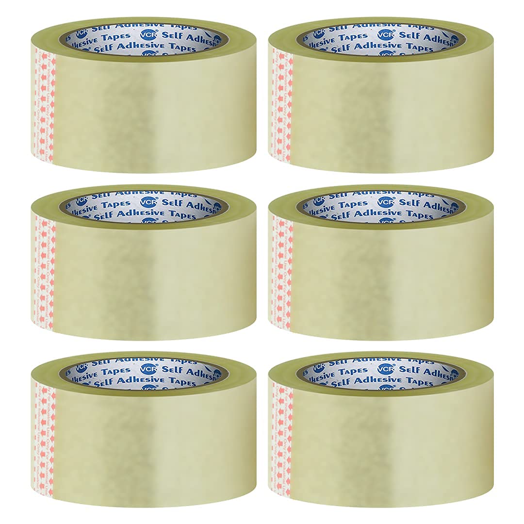 Self Adhesive Transparent Cello Tape - 65 Meters in Length - 48mm / 2" Width - 6 Rolls Per Pack