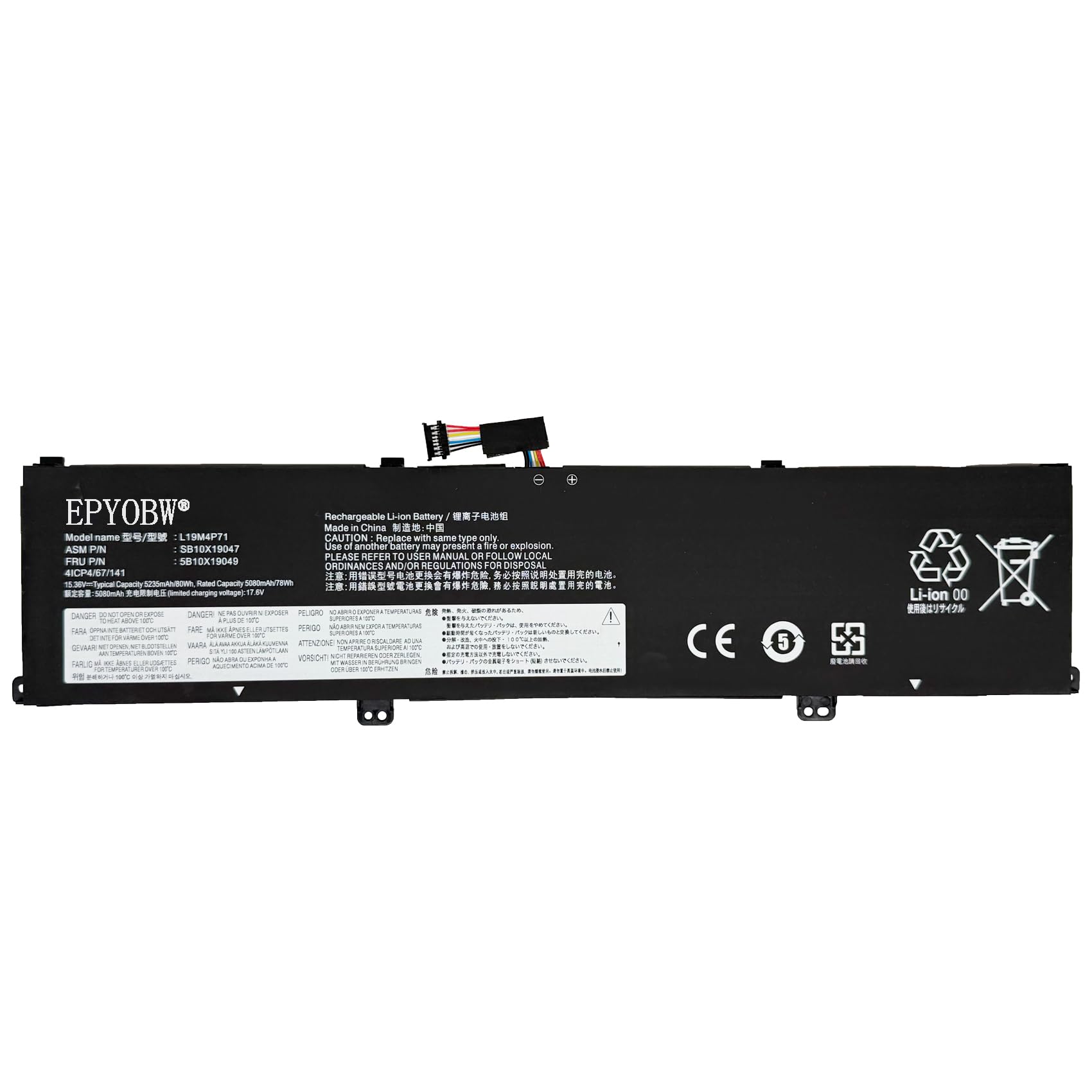 EPYOBW L19M4P71 Laptop Battery 80Wh 5235mAh 4-Cell 15.36V