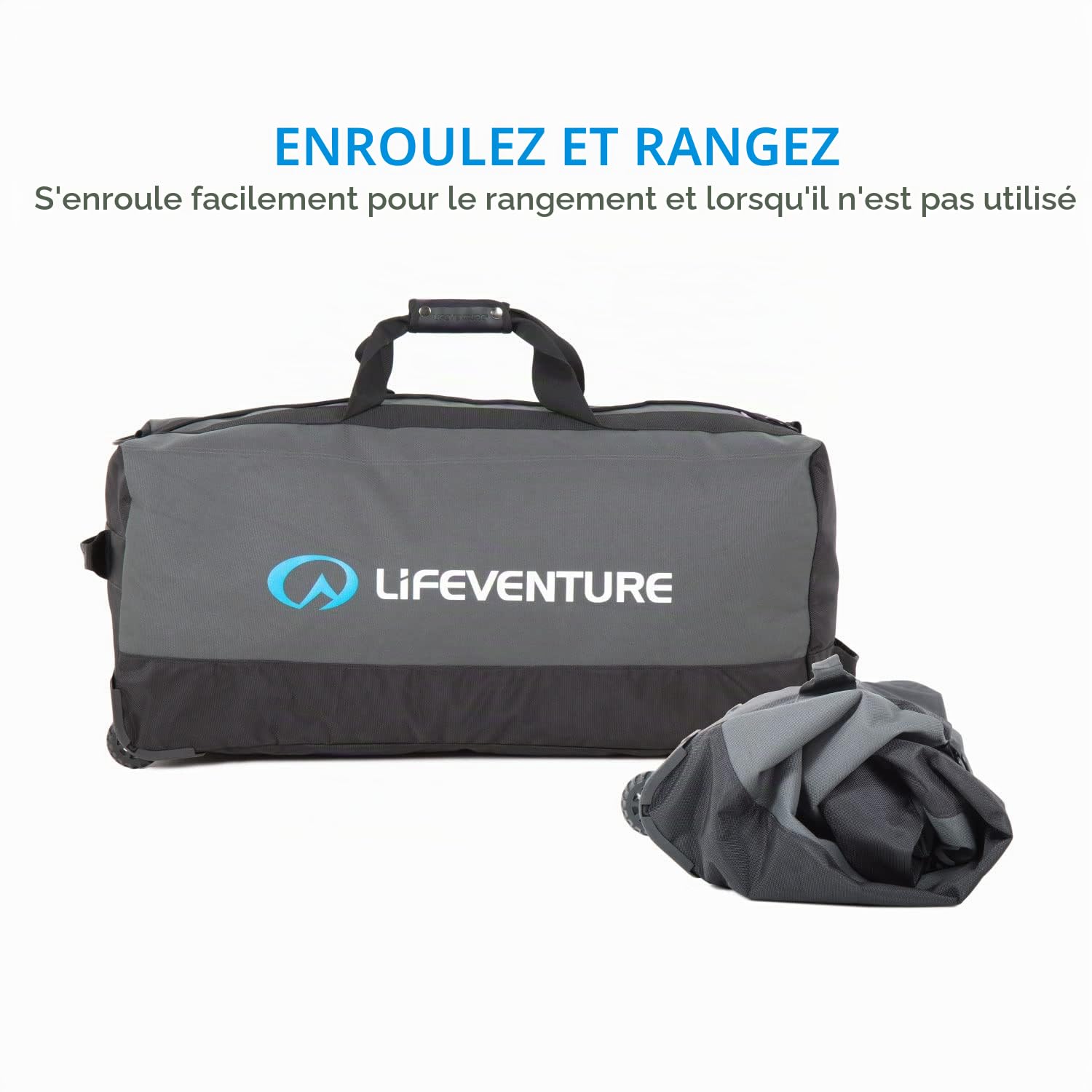 Lifeventure Sac Marin « Expedition » avec roulettes, 120 litres, Grandes roulettes renforcées et Robustes, compactes