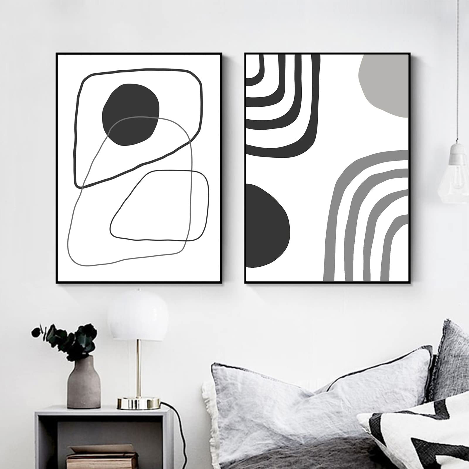 Sarah Duke Juego de 3 pósteres bohemios de pared en blanco y negro, para salón, dormitorio, decoración de pared, sin marco (50 x 70 cm)