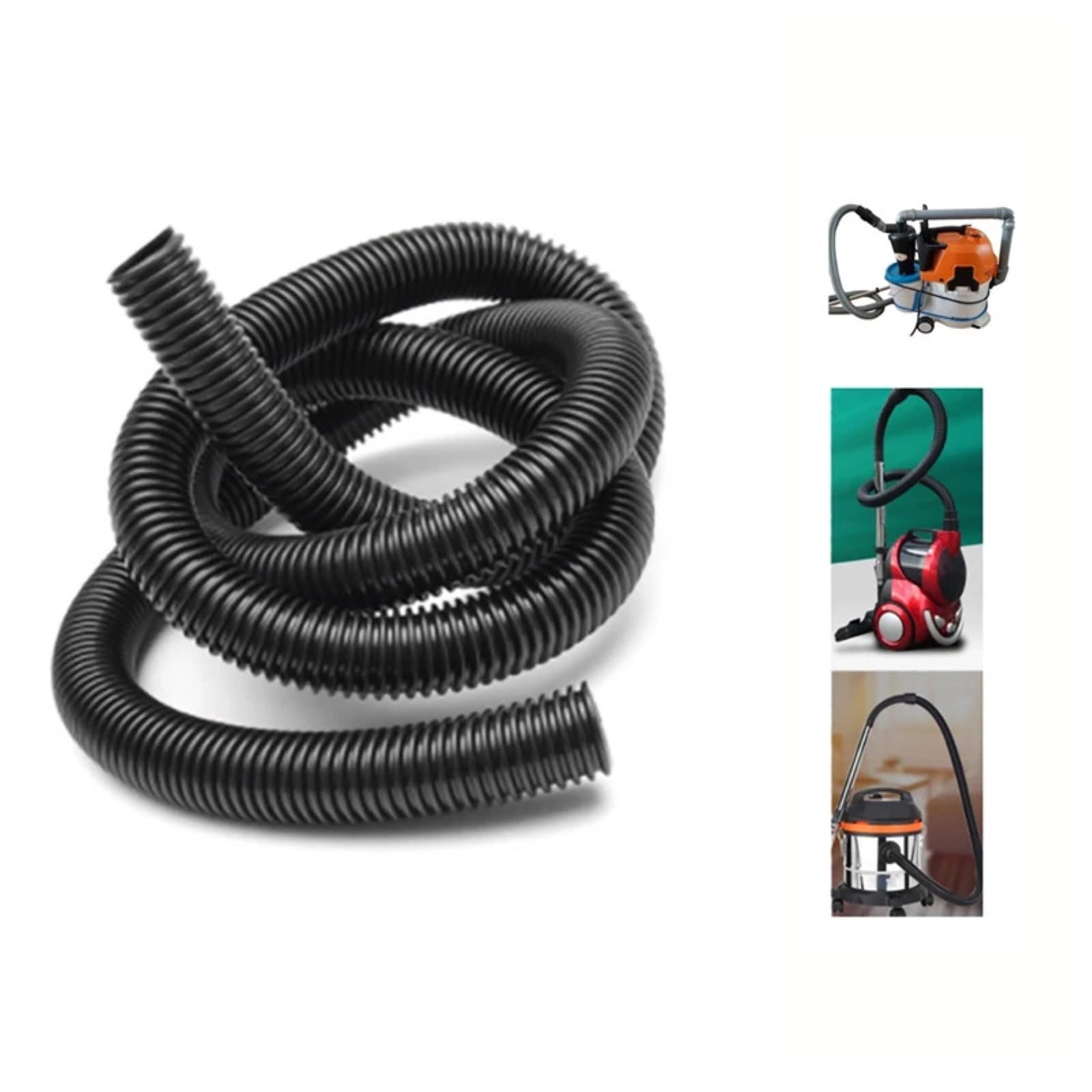 Tuyau fileté for aspirateur, intérieur 50mm, extérieur 58mm, pailles à soufflet d'usine, tuyau souple, accessoires de buse d'aspirateur (Color : Black-3 m)