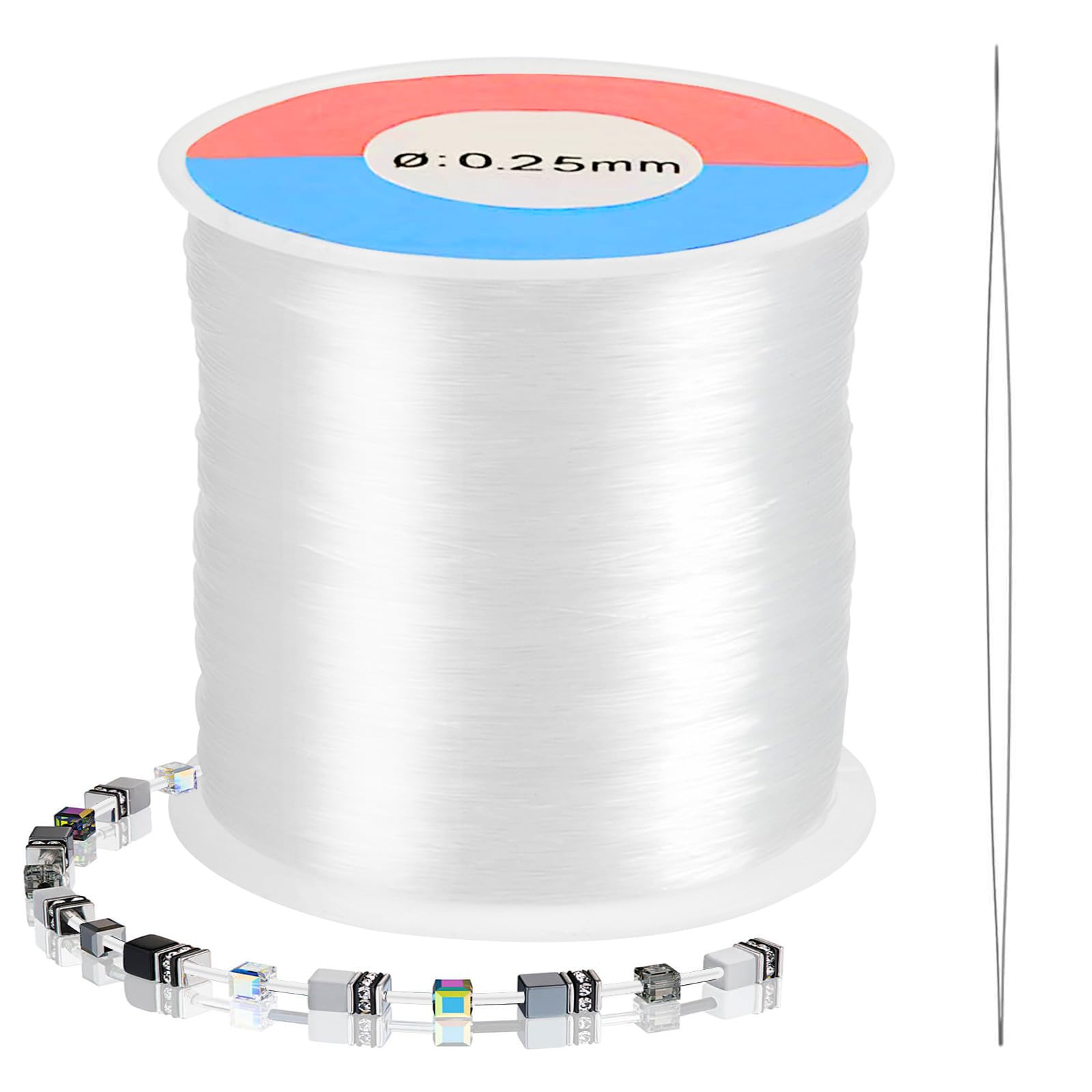Filo Di Nylon Trasparente 0.25 Mm - 500 Metri Con Ago Per Realizzare Gioielli E Braccialetti - Foto 6