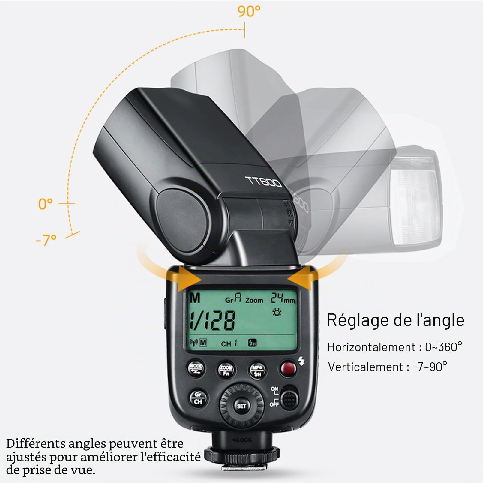 Godox TT600 Caméra Flash Speedlite, Intégré 2.4 G sans Fil Système, Maître/Esclave Fonction, Flash Standard à Sabot de l'appareil Photo pour Canon Nikon Pentax Olympus Fujifilm Panasonic