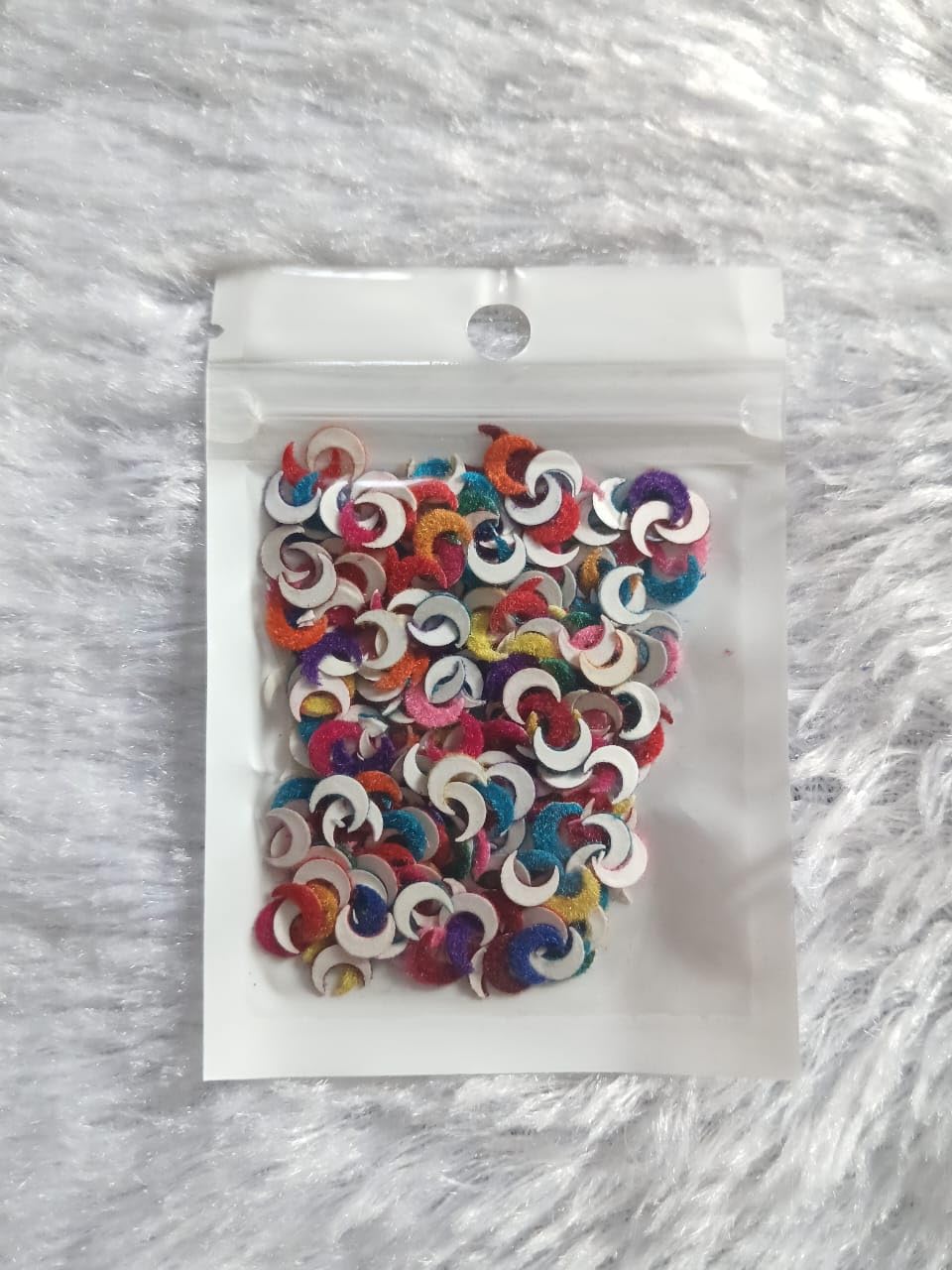 Velvet Half Moon Forehead Bindi for Women, Multicolor Crescent Chandrakor, 5mm x 6mm Small Size, 1 Pack Combo-picture-22