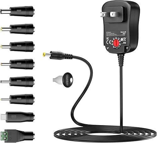 Miniatura 10 de Fuente de alimentación universal de 12 W, 12 V, 9 V, 7,5 V, 6 V, 5 V, 4,5 V, 3 V, 1 A, adaptador de CA a CC para enrutador de tira LED, altavoz,
