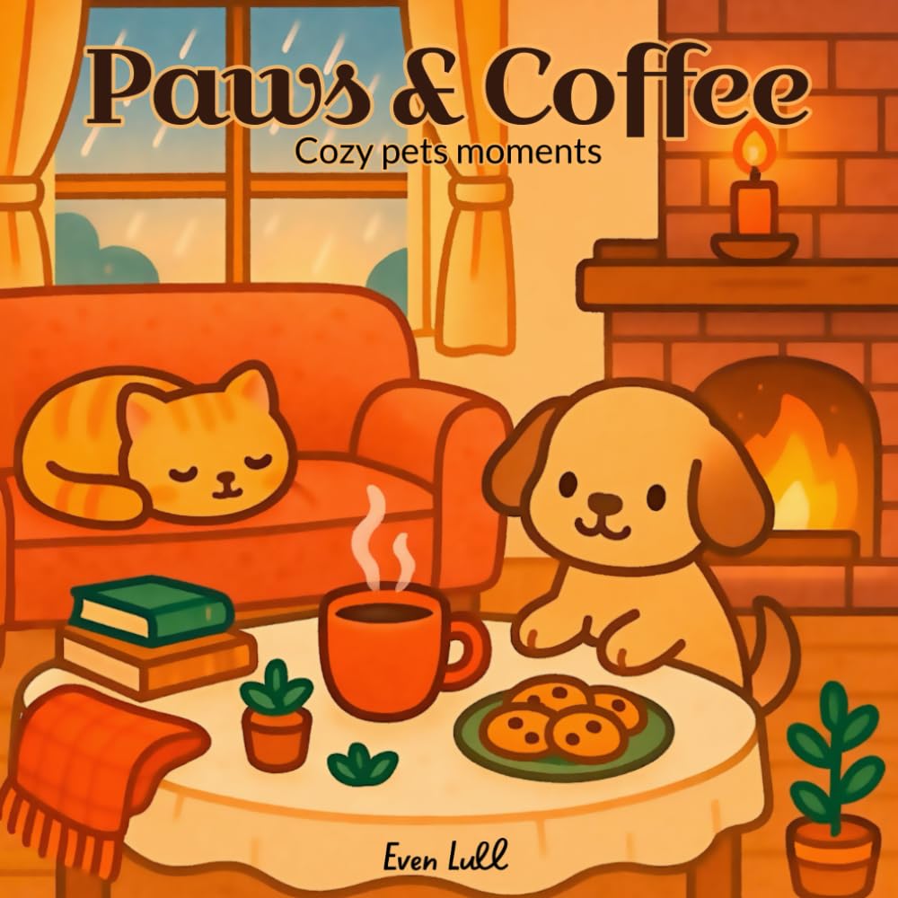 Paws & Coffee – Cozy Pet Moments: A Coffee Coloring Book and Cozy Pets Coloring Book for Relaxing and Cozy Days