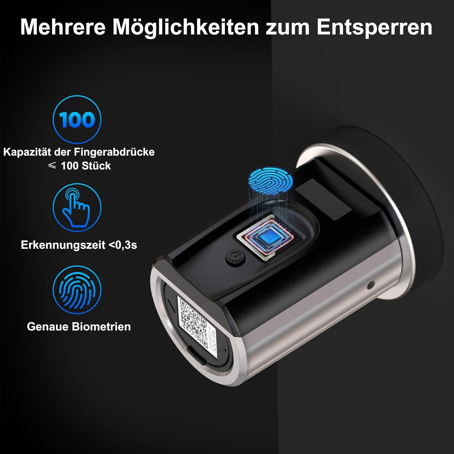 WELOCK Electronic Fingerprint Door Lock with app, RFID Cards and WiFi (WIFIBOX Required), Fingerprint Lock for Doors from 30-70mm, Keyless Fingerprint Door Lock 5 61kQ3ffWoyL. AC SL1500