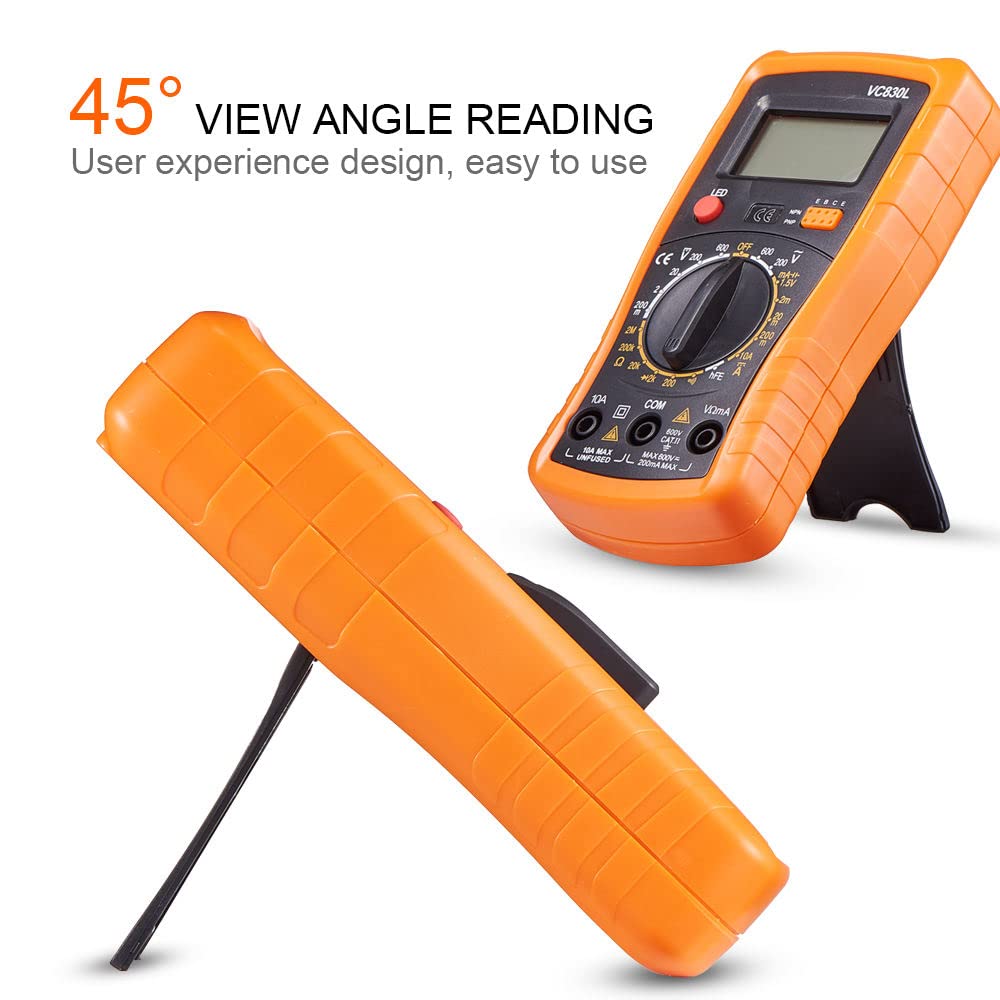 Techtest VC830L Digital Multimeter Handheld Pocket Multi Meter AC/DC Voltage Tester Voltmeter Ohmmeter Electrical Testing Tool with LCD Display — Amazon image 5