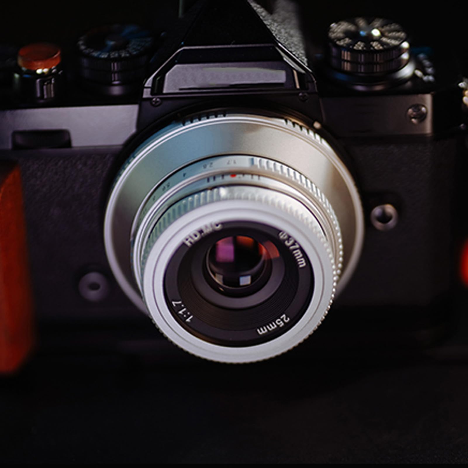 25mm F1.7 Obiektyw Stałoogniskowy, Obiektyw z Ręcznym Ustawianiem Ostrości do Aparatu 25mm F1.7 FX Mocowanie Ręczne Ustawianie Ostrości do Fuji X-E1 X-E2 X-A5 X-A7 X-S10 X-S1 (SILVER)