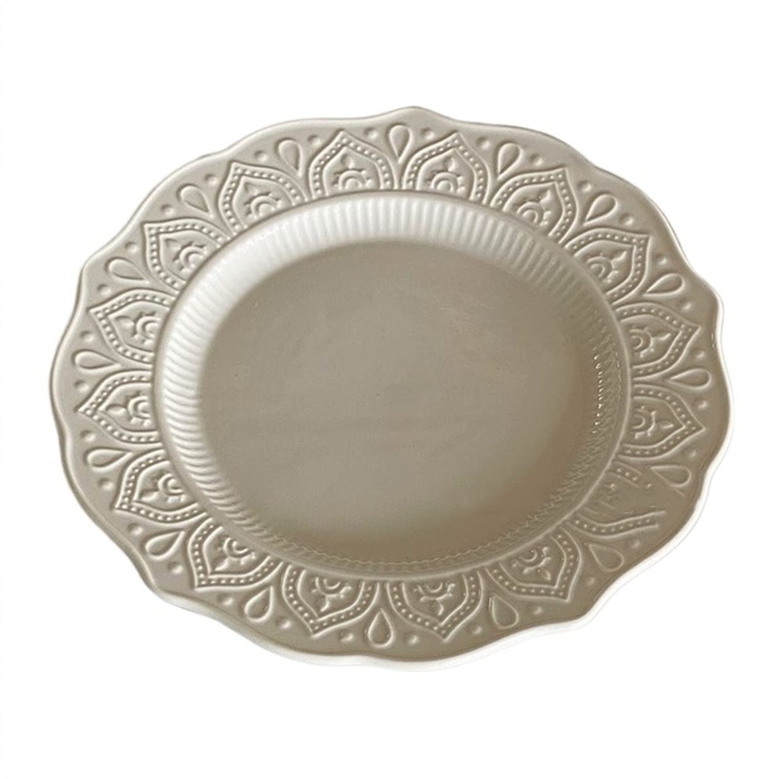 Assiette en céramique blanche dentelle gaufrée pour partager des moments chaleureux en famille