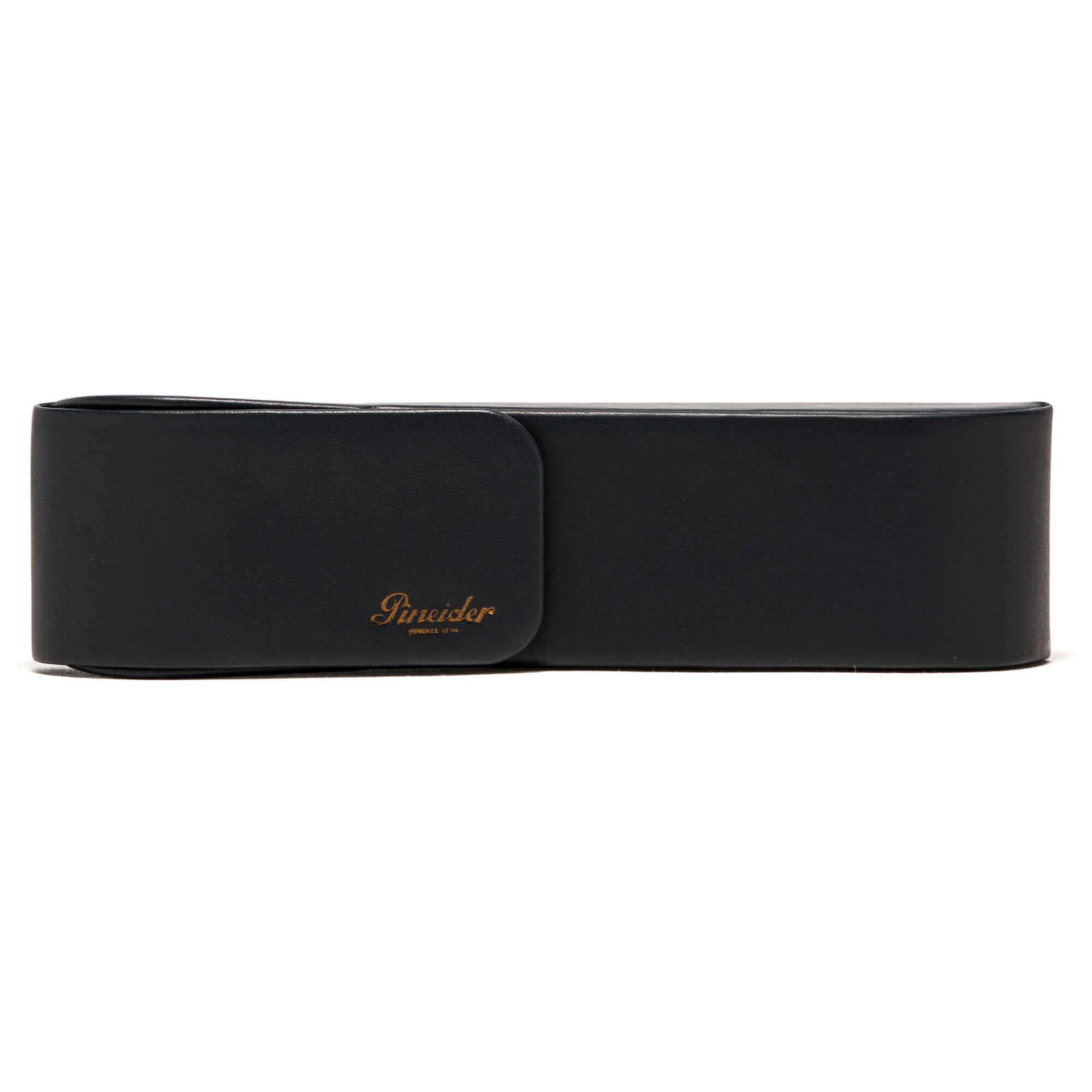 Astuccio portapenne Pineider 2 penne in pelle di vitello Blu tirreno AT0002334