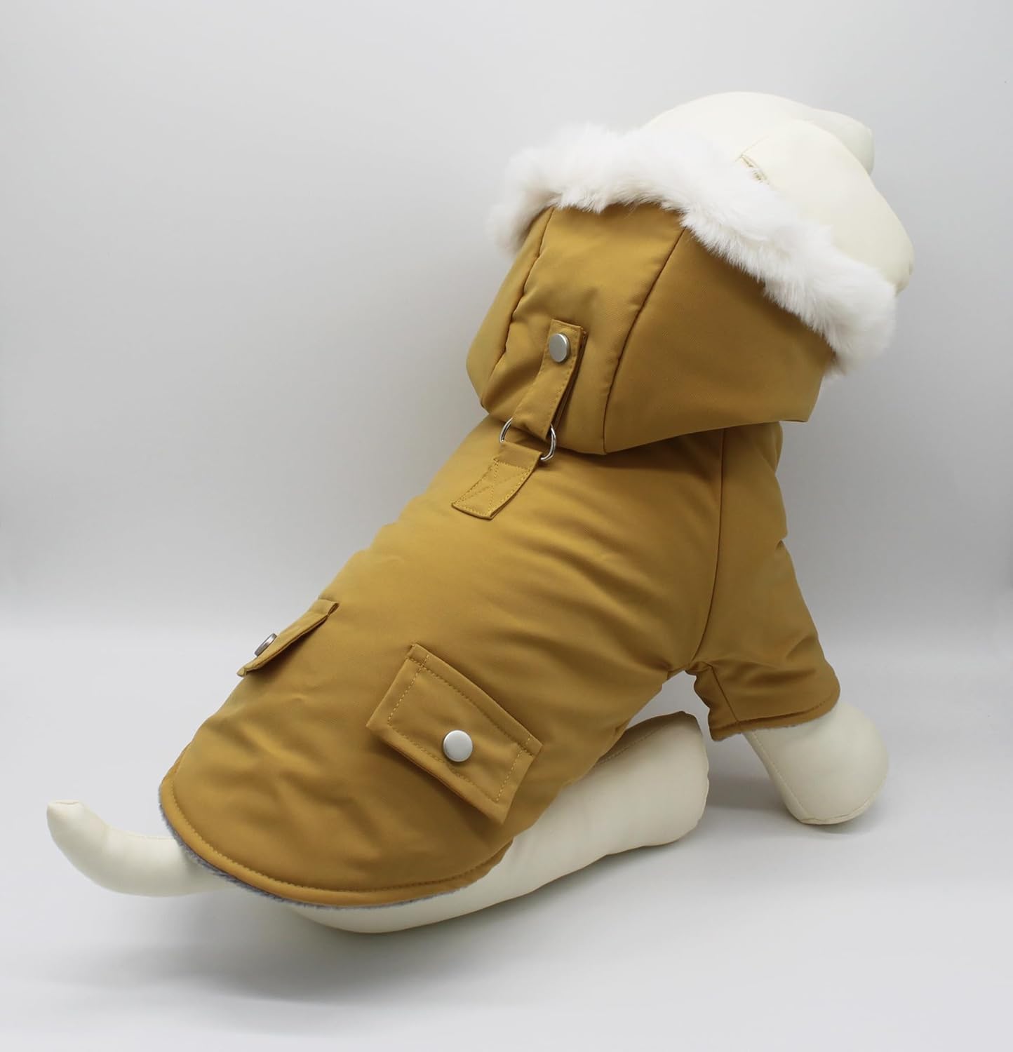 Sugar Coat Pets Warm Dog Coat for Winter Cold Weather Clothes Hooded Dog Jacket Small Puppies Medium Large Dog Cat Clothes Insulated Padded Snow Parka - Alexander (Yellow, M)