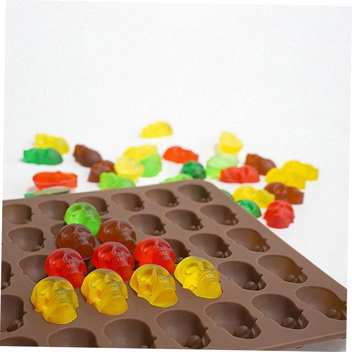 Ciieeo 5 Set stampo del cranio biscotto cioccolato stampo da forno per cioccolato gommoso halloween hallowen arredamento fondente teschio stampini fai da te Gel di silice