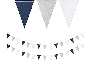 Navy-Blue White-Silver Blue Contact Party Decorations Banner