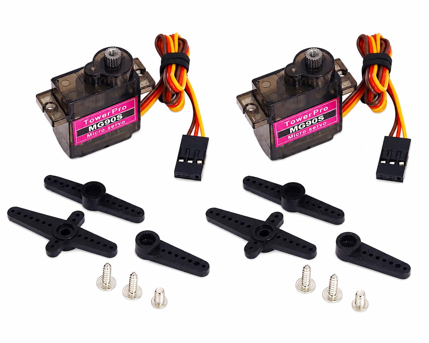 Pack of 2 MG90S Metal Gear Micro Servo Motor, 9G, 4.8V-6V, for RC Helicopter, Robotics, DIY Projects-picture-16