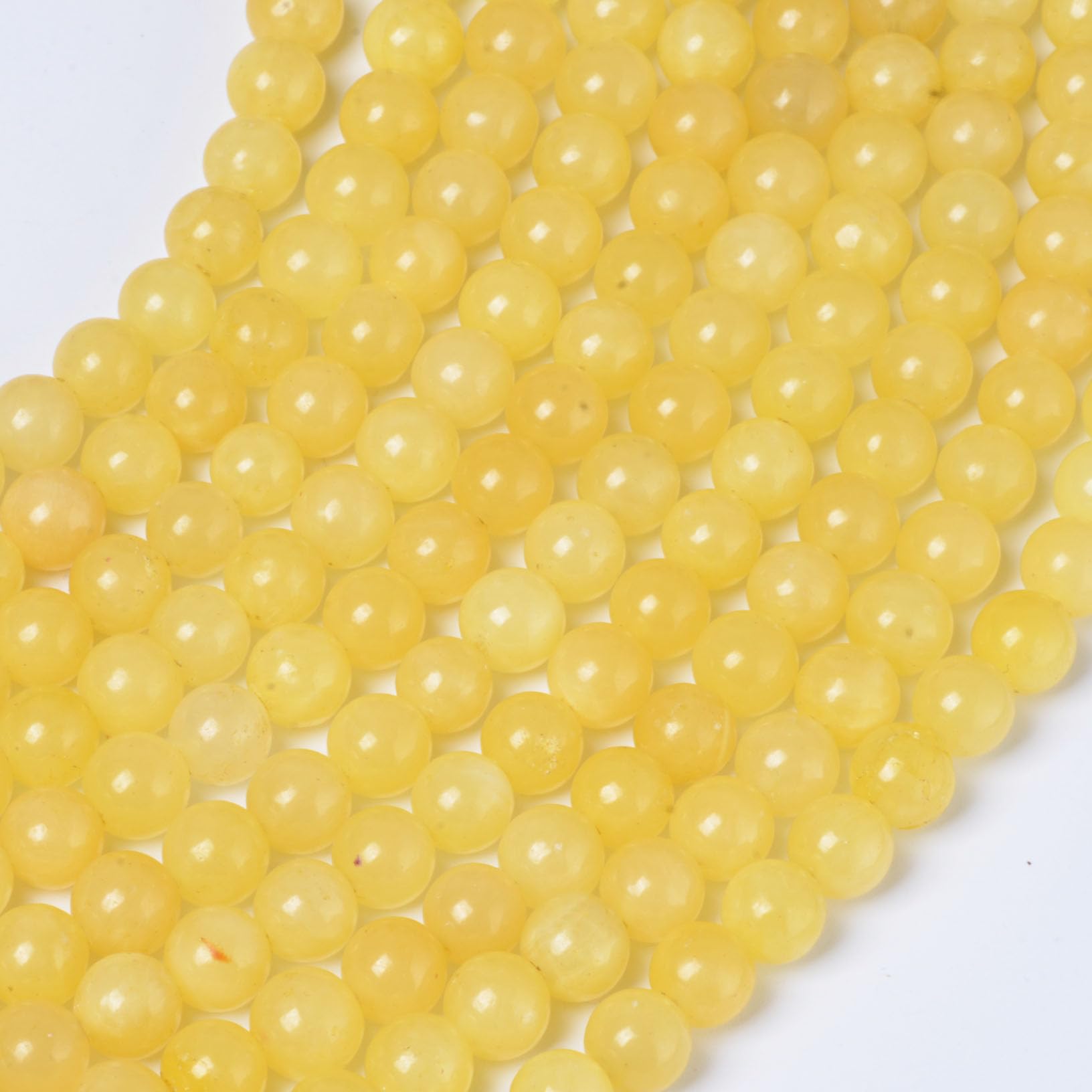 8mm Round Yellow Jade Natural Stone Beads for Jewellery Making Gemstone Beads for Crafting (45-50Pcs) - Image 3