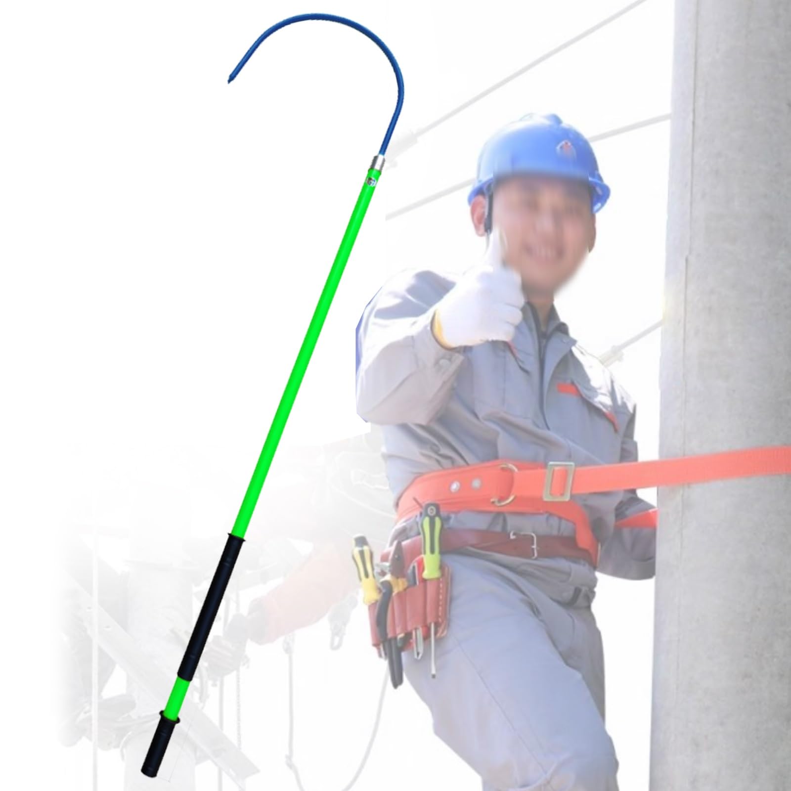 JKJZSALJ Safety Rescue Hook,Emergency Insulated Rescue Hook, 9.8Ft High Voltage Safety Tool, Anti-Electrocution Body Pull Rod, Life-Saving Electrical Rescue Stick-35Kv,Green,10kV,3.3ft/1m