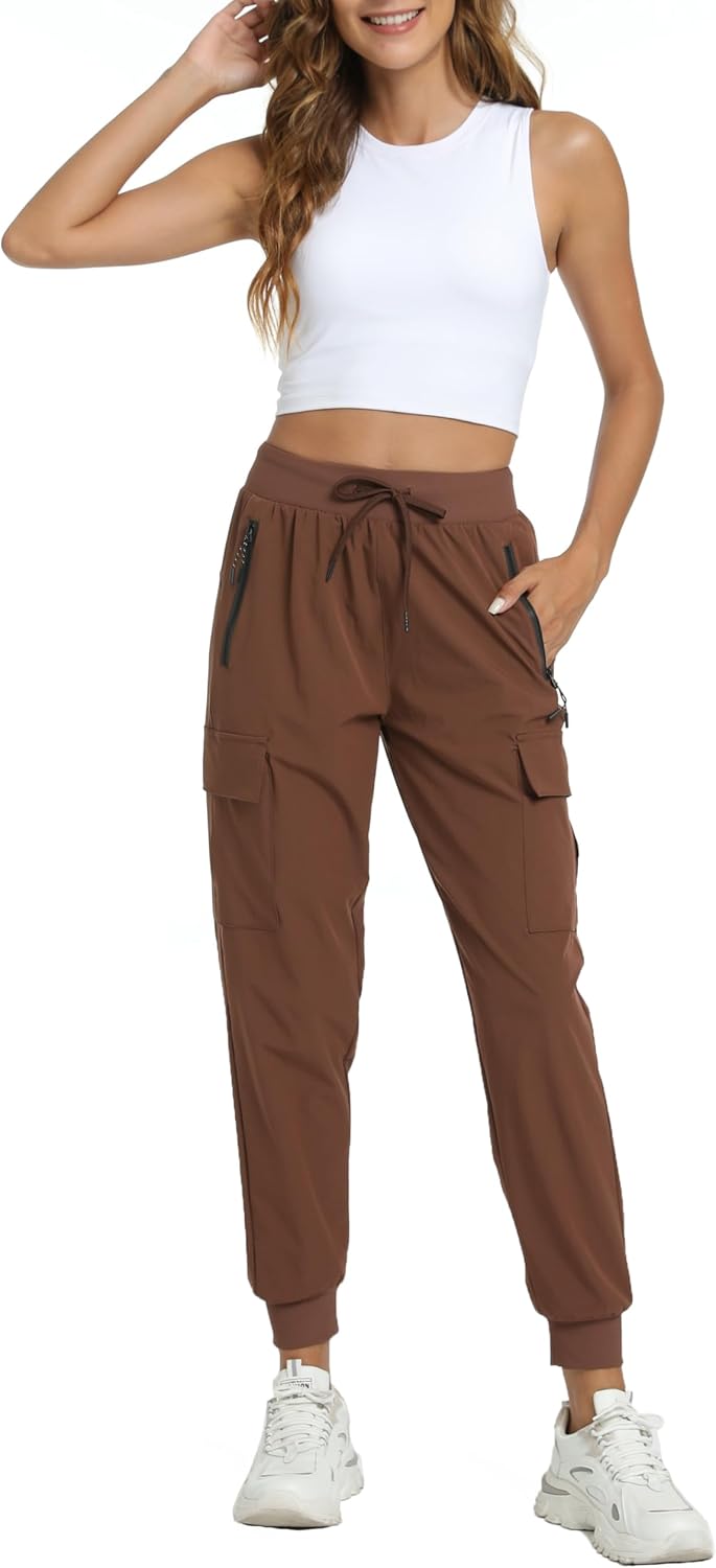 Rrosseyz Womens Cargo Pants with Pockets-Lightweight Quick Dry Water Resistant Hiking Pants for Travel Athletic Outdoor - Image 6