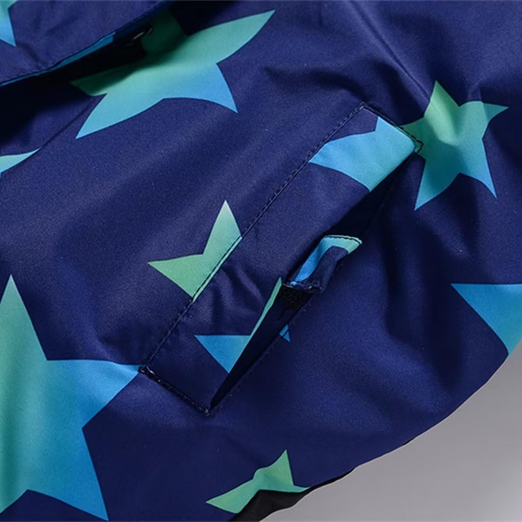 linboo Unisex Niños Traje de Nieve de una pieza/Mono de Esquí con Capucha Impermeable Mono de Nieve Grueso Cálido Exterior Trajes de Esquí Snowboard para Niños Niñas