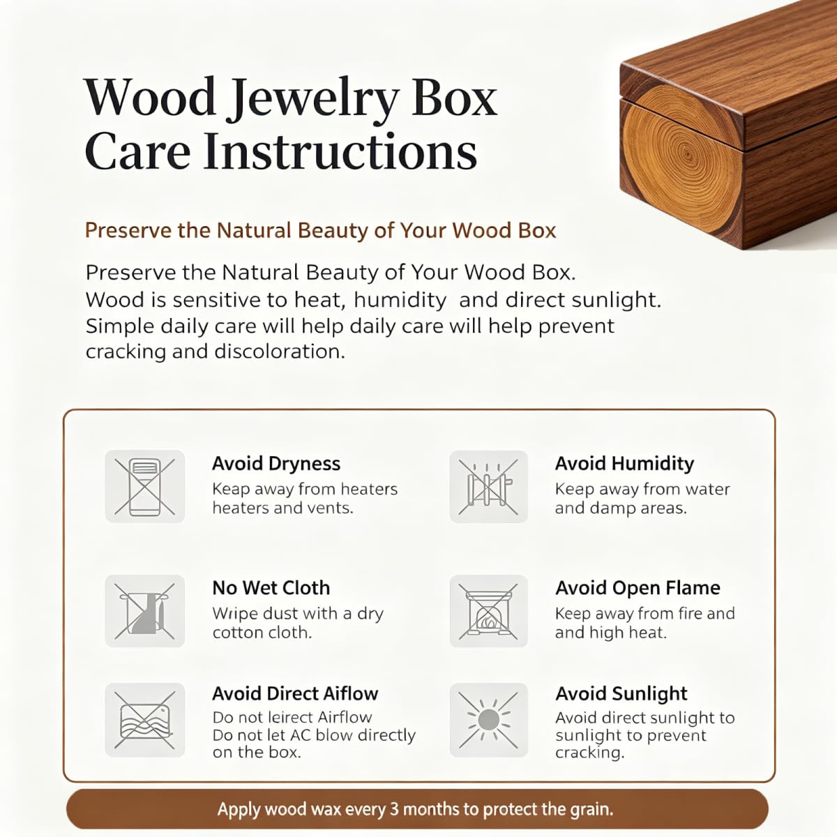 Wooden Jewelry Box Organizador para Anillos, Collares y Regalos
