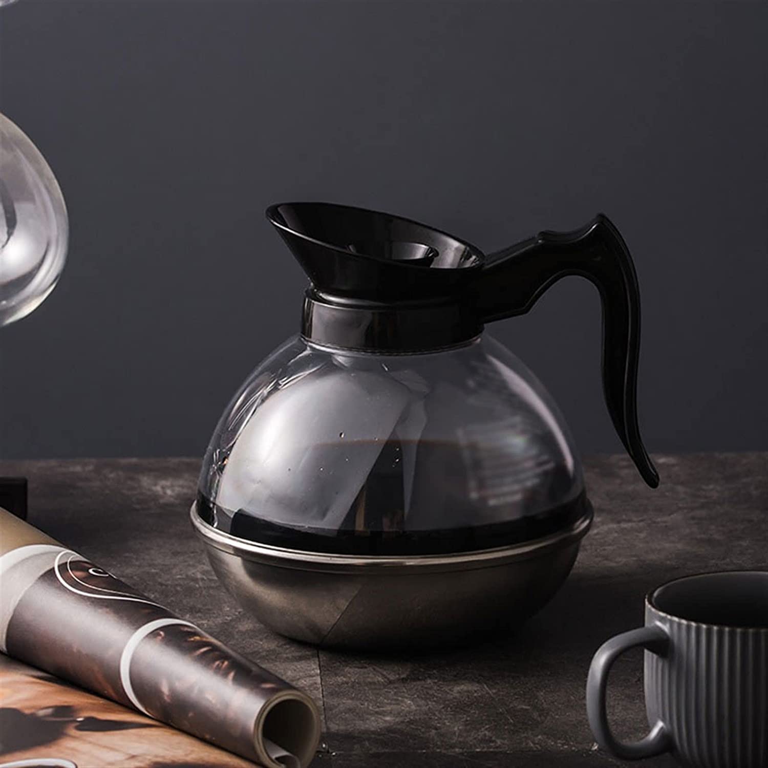 Cafetera percoladora Cafetera de Acero Inoxidable Prensa de Espresso Cafetera con Doble Aislamiento 1800ml