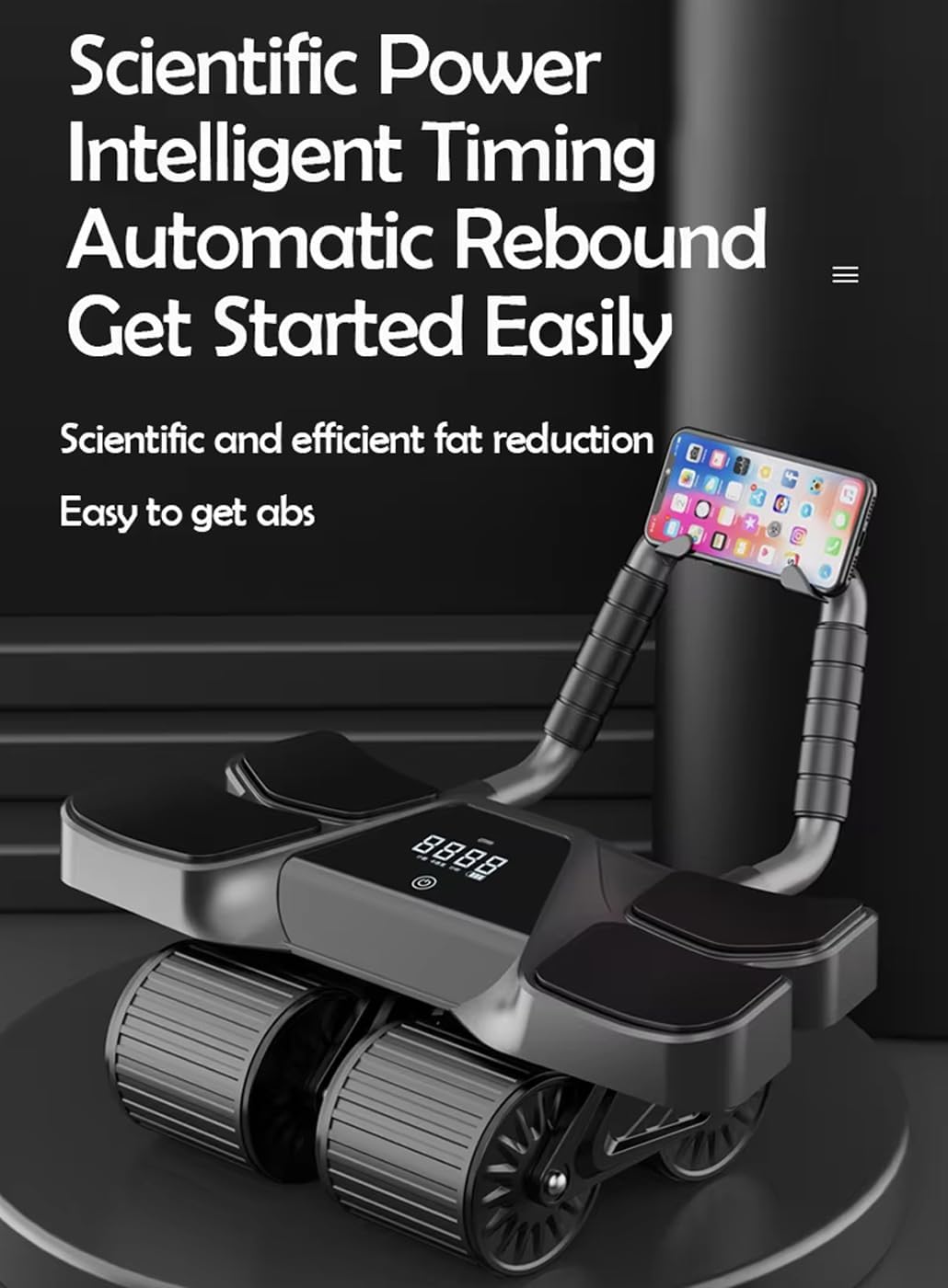 Smart Temping Ab Roller con Rimbalzo Automatico e Supporto al Gomito - AB Wheel for Core Allenamento - Attrezzatura per Il Fitness della Palestra per Uomini e Donne