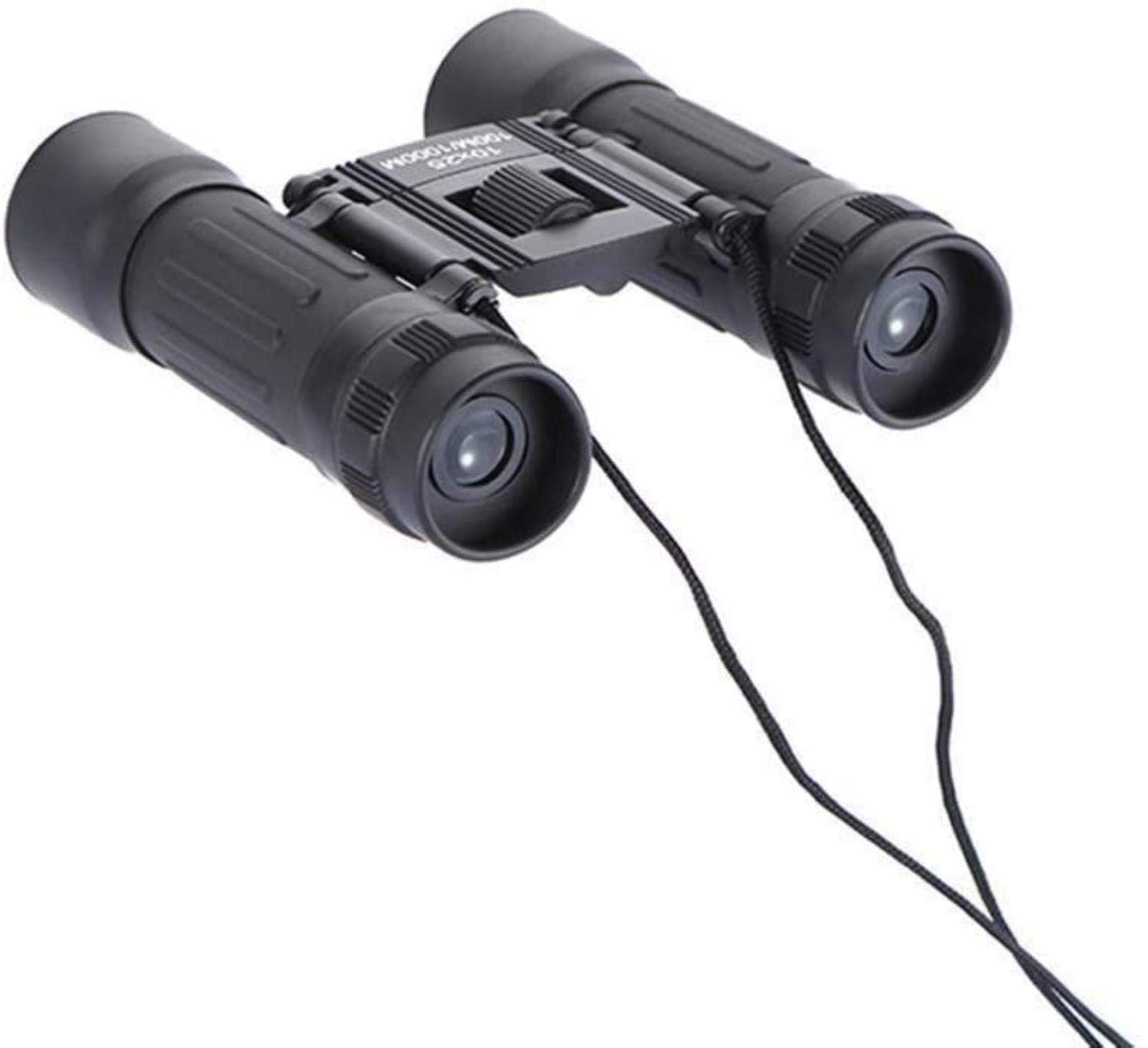 Binocolo per Adulti 10X25 Obiettivo Compatto Portatile Nero ad Alta Definizione Obiettivo Semi-Ottico da 34 mm Telescopio Multifunzione