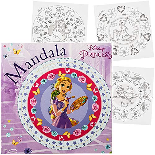 großes Malbuch - Mandala - quadratisch - Disney Princess - Prinzessin - Mädchen - Dickes Kindermalbuch - 24 Seiten - für…