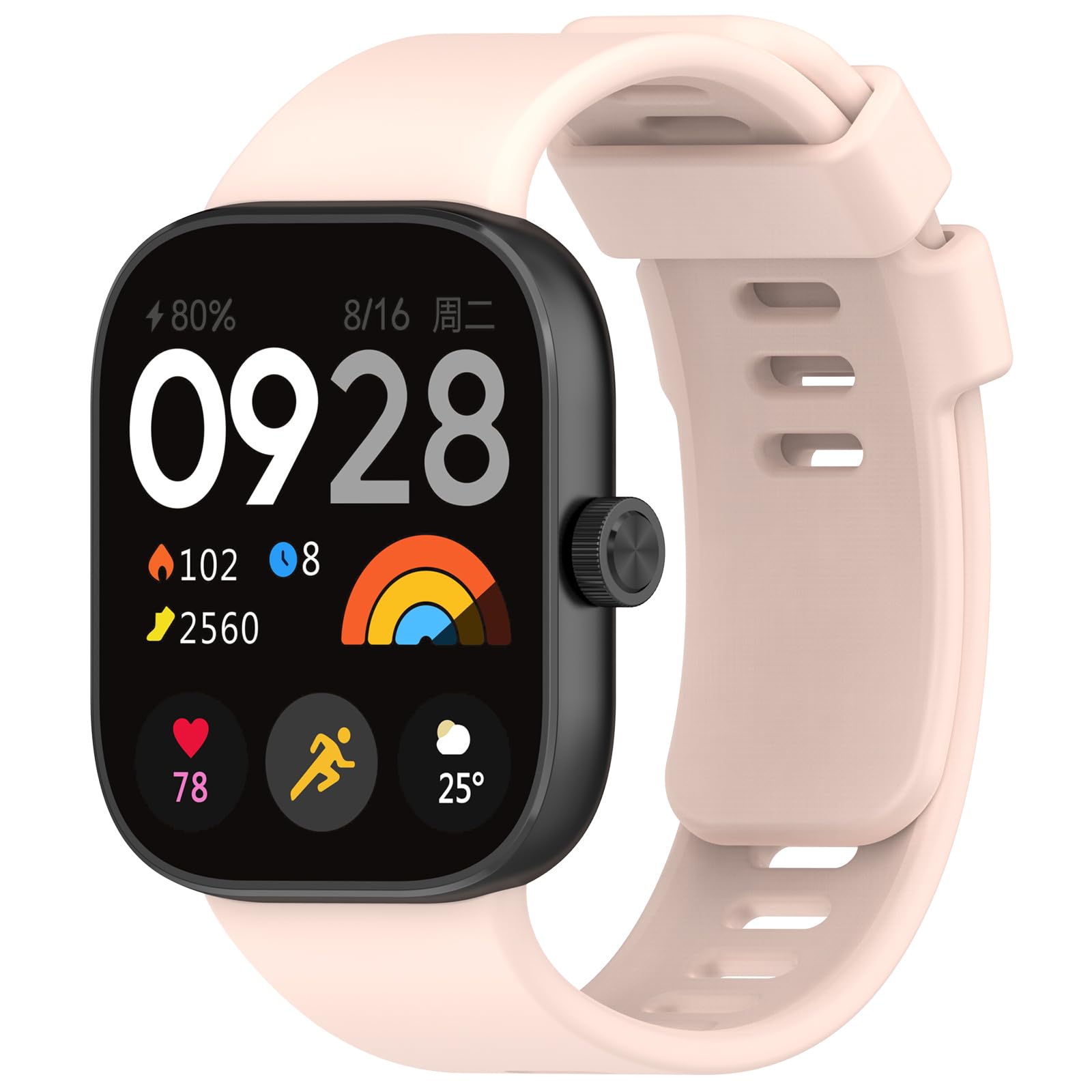 Wownadu Straps Compatible for Xiaomi Redmi Watch 6/5 / 4, Compatible for Xiaomi Smart Band 8 Pro / 9 Pro / 10 Pro Strap Pink for Women Men, Silicone Sport Strap Replacement Wristbands